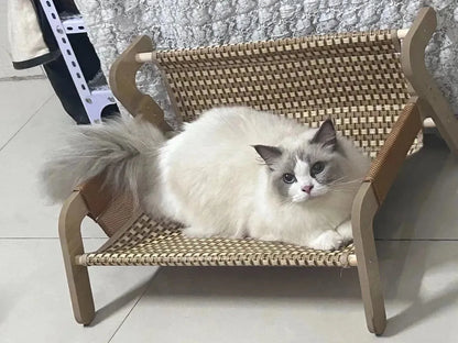 Mystery Paw Summer Cooling Rattan Cat Bed & Scratcher Lounge