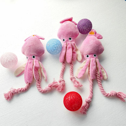 Mystery Paw Octopus Plush Squeaky Toy – Ultimate Interactive Chew & Tug Toy for Dogs & Cats