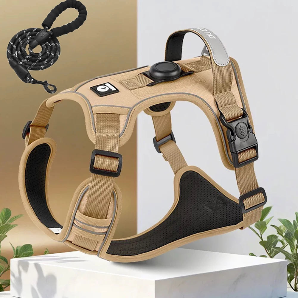 No Pull Adjustable Reflective Dog Harness with Airtag Holder - Mystery Paw