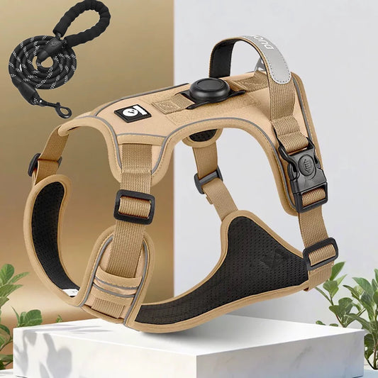 No Pull Adjustable Reflective Dog Harness with Airtag Holder - Mystery Paw