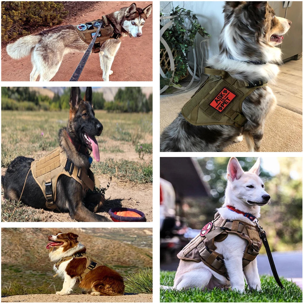 PETRAVEL Adjustable Military Grade Vest Dog Harness