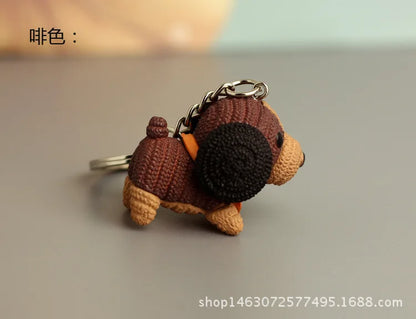 Cartoon Resin Dog Keychain - Cute & Trendy Pet Pendant