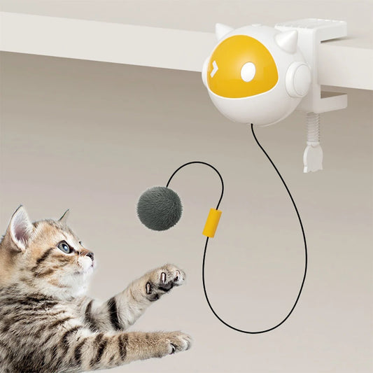 Mystery Paw Clip-On Electric Cat Toy with Replaceable Hair Ball