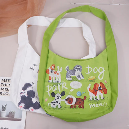Mystery Paw Fresh Green Puppy Shoulder Bag - Stylish and Spacious Tote