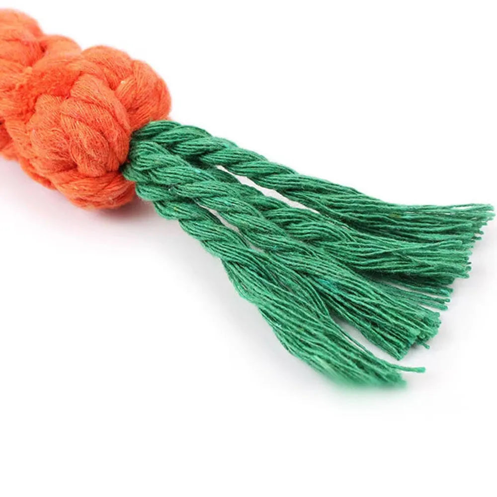 Mystery Paw Kawaii Carrot Rope Dog Chew Toy - Fun & Dental Care Combined!