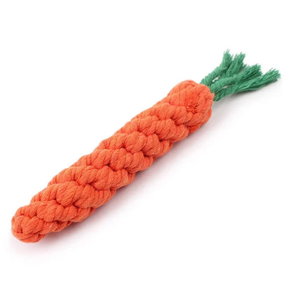 Mystery Paw Kawaii Carrot Rope Dog Chew Toy - Fun & Dental Care Combined!