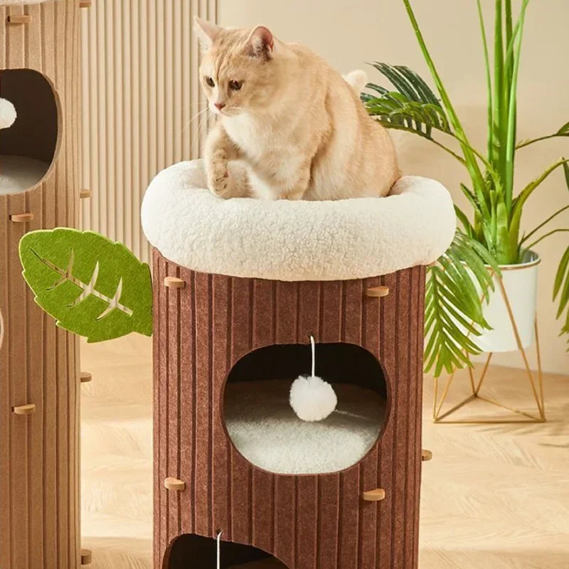 Mystery Paw Multi-layer Felt Cat Tree House & Scratcher