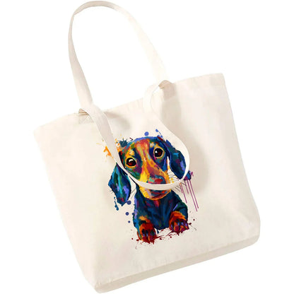 Cute Dachshund Canvas Tote Bag - Perfect for Dog Lovers!
