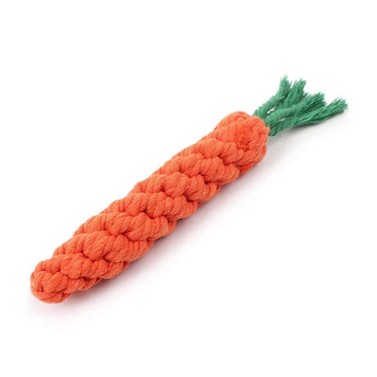 Mystery Paw Kawaii Carrot Rope Dog Chew Toy - Fun & Dental Care Combined!