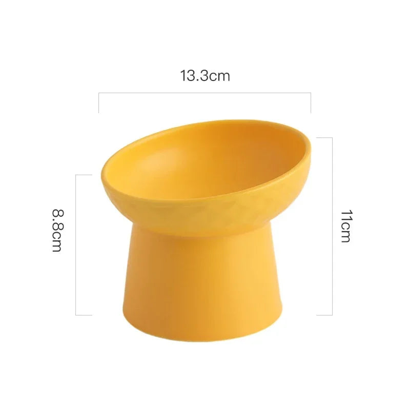 Nordic Style Elevated Ceramic Pet Bowls for Cats & Dogs
