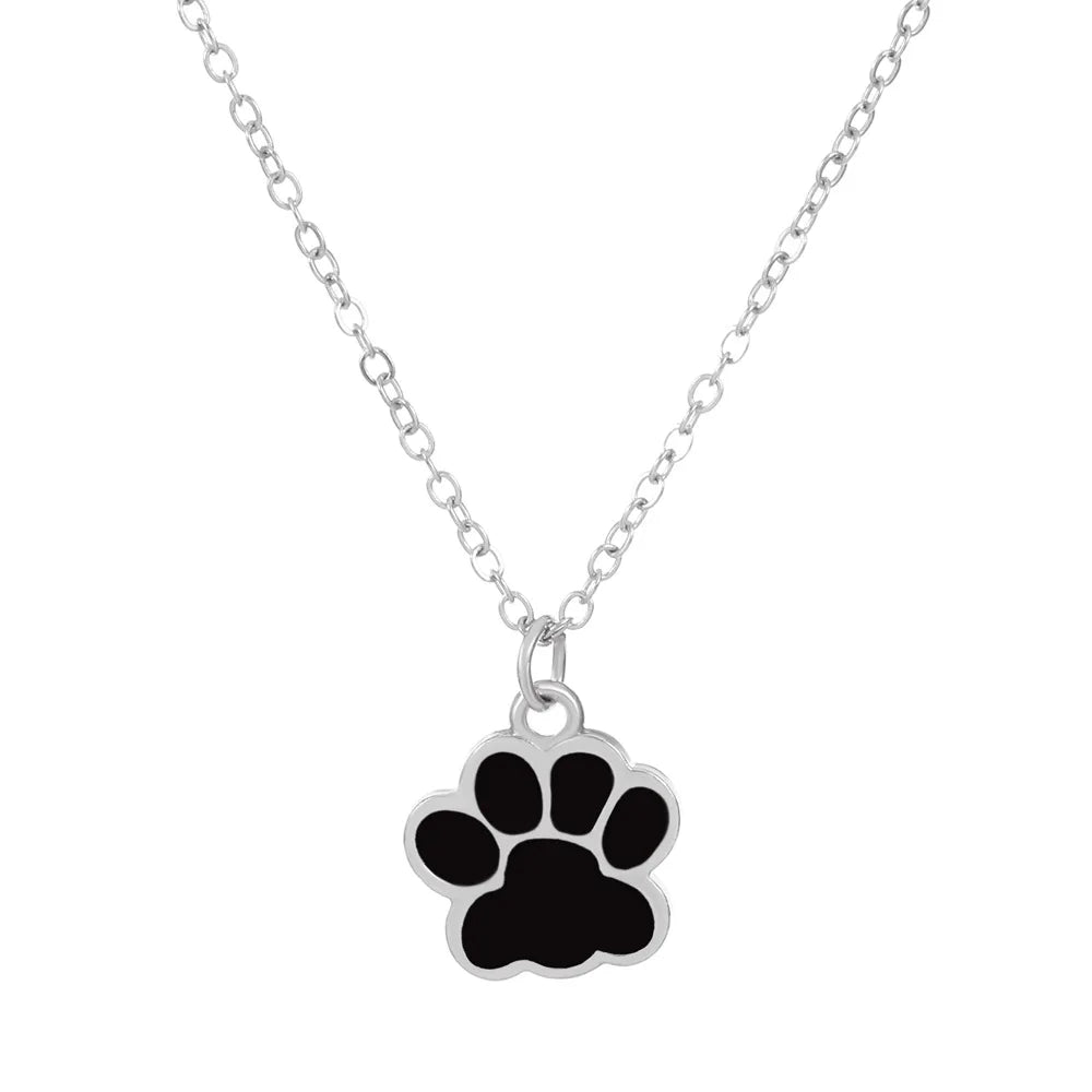 Vintage Black Pawprint Drop Earrings - Perfect Gift for Pet Lovers