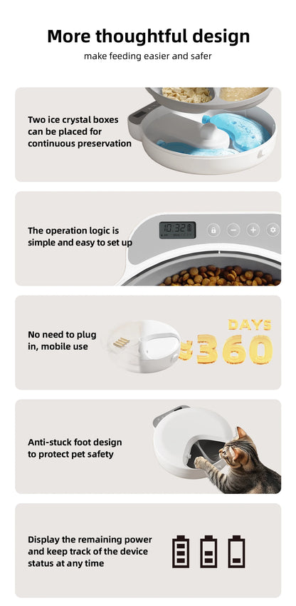 Mystery Paw 4-Meal Automatic Pet Feeder: Fresh Meals for Cats & Dogs