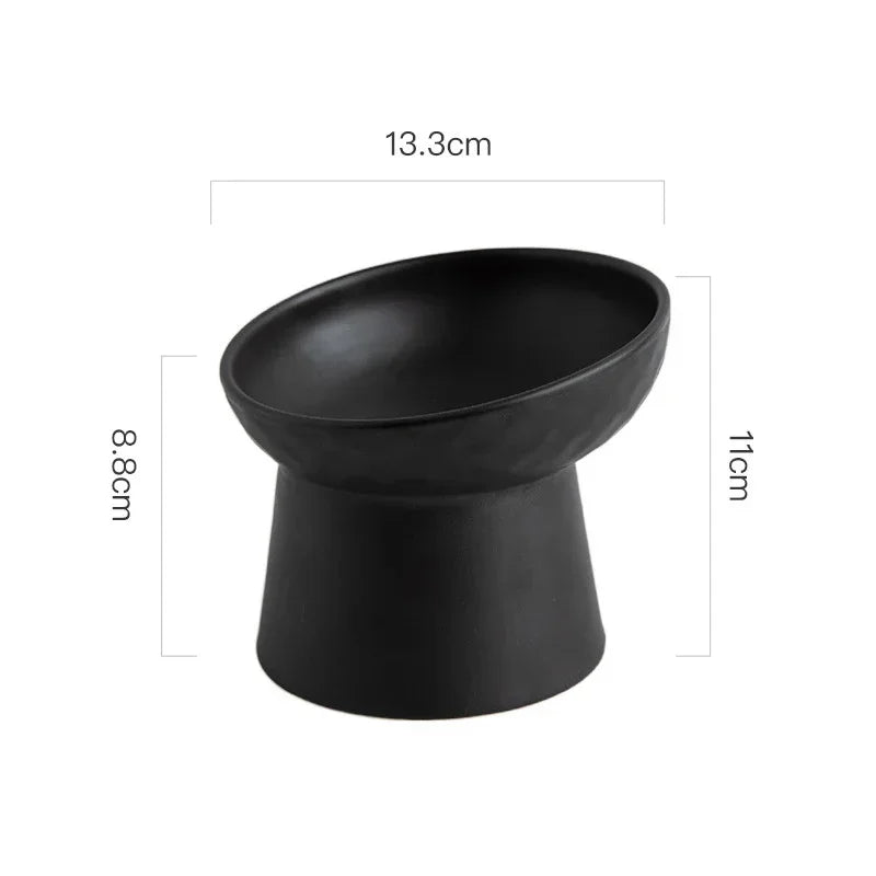 Nordic Style Elevated Ceramic Pet Bowls for Cats & Dogs