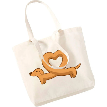 Cute Dachshund Canvas Tote Bag - Perfect for Dog Lovers!