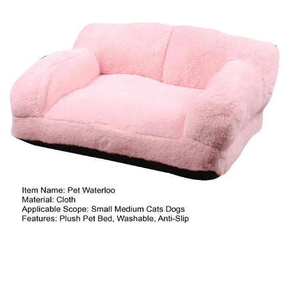 Mystery Paw Plush Pet Bed - Cozy Couch for Cats & Dogs