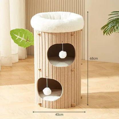 Mystery Paw Multi-layer Felt Cat Tree House & Scratcher