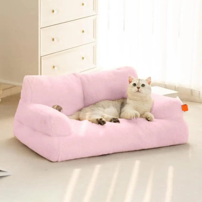 Mystery Paw Plush Pet Bed - Cozy Couch for Cats & Dogs