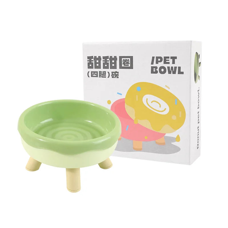 Colorful Tall Cat and Small Dog Feeding Bowl with Non-Slip Base
