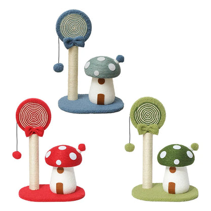 Mystery Paw Mushroom Cat Tree Scratcher - Natural Sisal