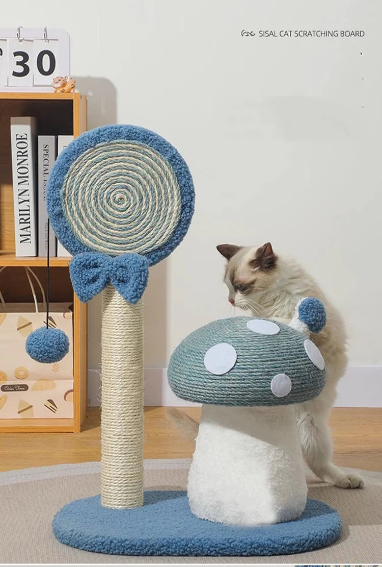 Mystery Paw Mushroom Cat Tree Scratcher - Natural Sisal