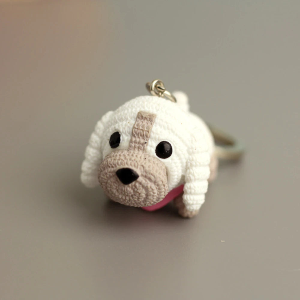 Cartoon Resin Dog Keychain - Cute & Trendy Pet Pendant