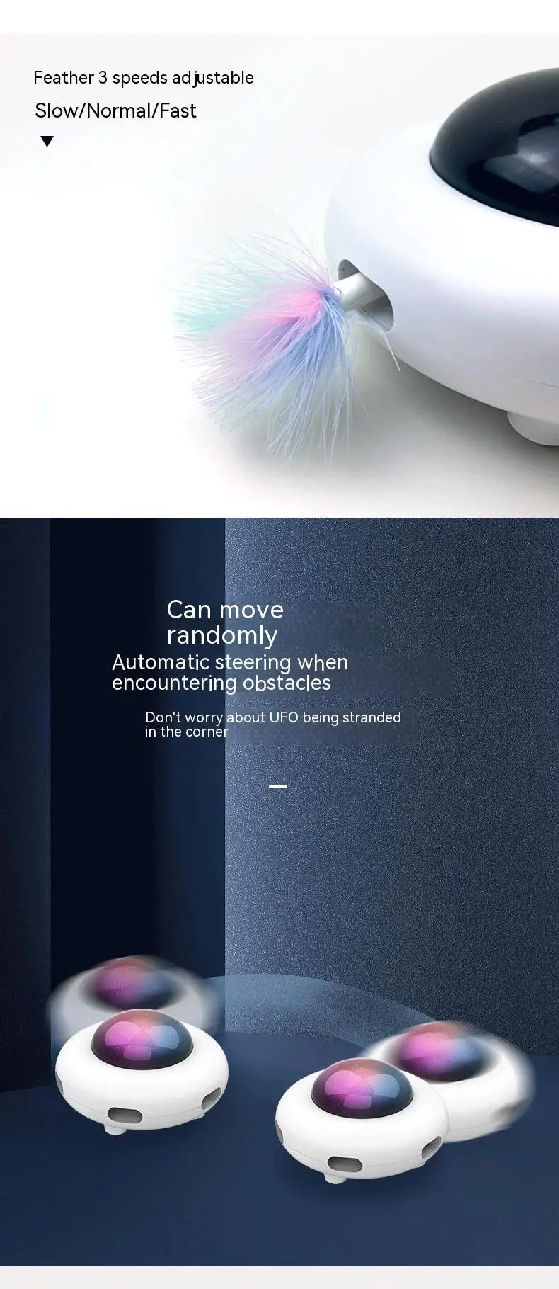 Mystery Paw UFO Cat Teaser - Interactive Feather Toy