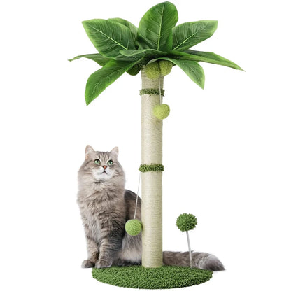 Mystery Paw Cat Scratching Tree with Sisal Rope & Interactive Toys - 65cm
