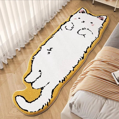 Mystery Paw Cartoon Cat-Shaped Bed Rug