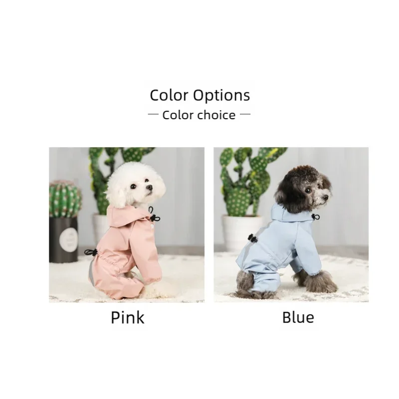 Mystery Paw Four-Legged Waterproof Dog Raincoat for Spring and Summer