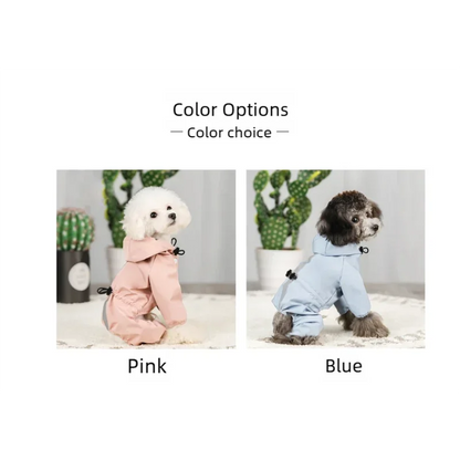 Mystery Paw Four-Legged Waterproof Dog Raincoat for Spring and Summer