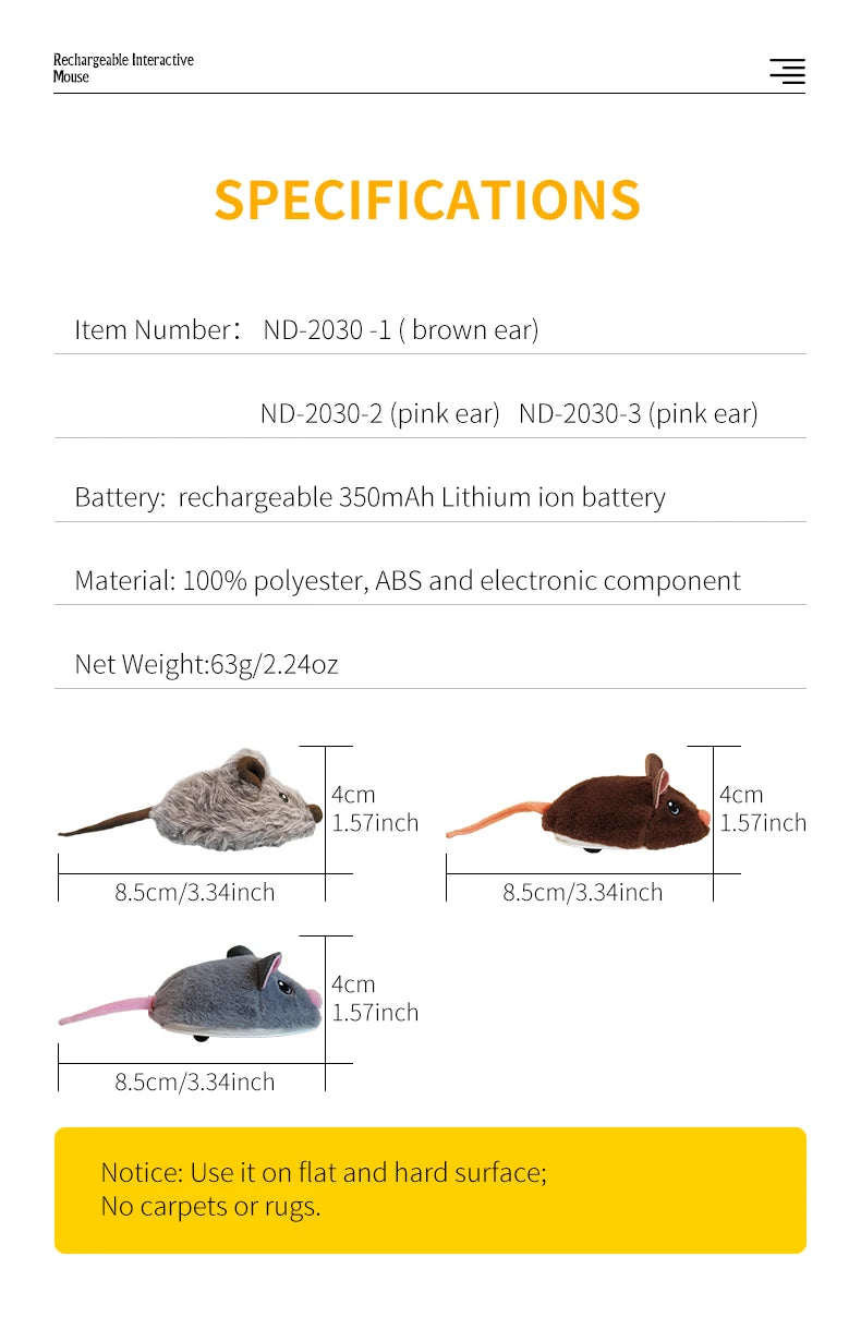 Mystery Paw Electric Interactive Mouse Cat Toy