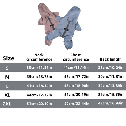 Mystery Paw Four-Legged Waterproof Dog Raincoat for Spring and Summer