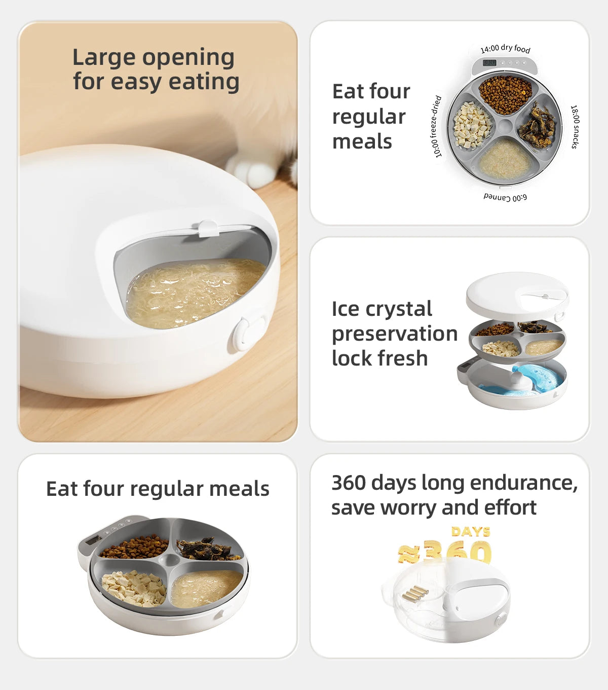 Mystery Paw 4-Meal Automatic Pet Feeder: Fresh Meals for Cats & Dogs
