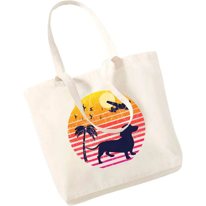 Cute Dachshund Canvas Tote Bag - Perfect for Dog Lovers!