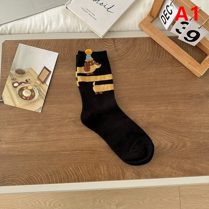Playful Cartoon Sausage Dog Socks for Pet Lovers