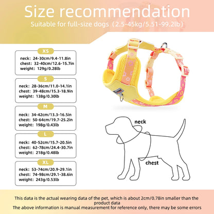 Mystery Paw Kawaii Summer Cooling Dog Harness & Leash Set