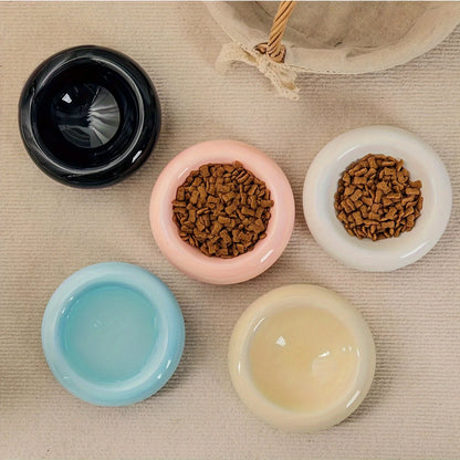 Mystery Paw Ceramic Donut Cat Bowl - Anti-Slip & Stylish