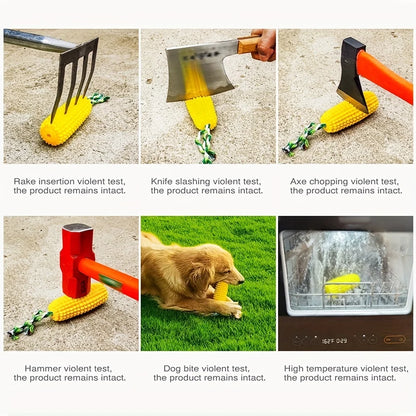 Mystery Paw Indestructible Corn Dog Chew Toy - Interactive Toothbrush for Aggressive Chewers
