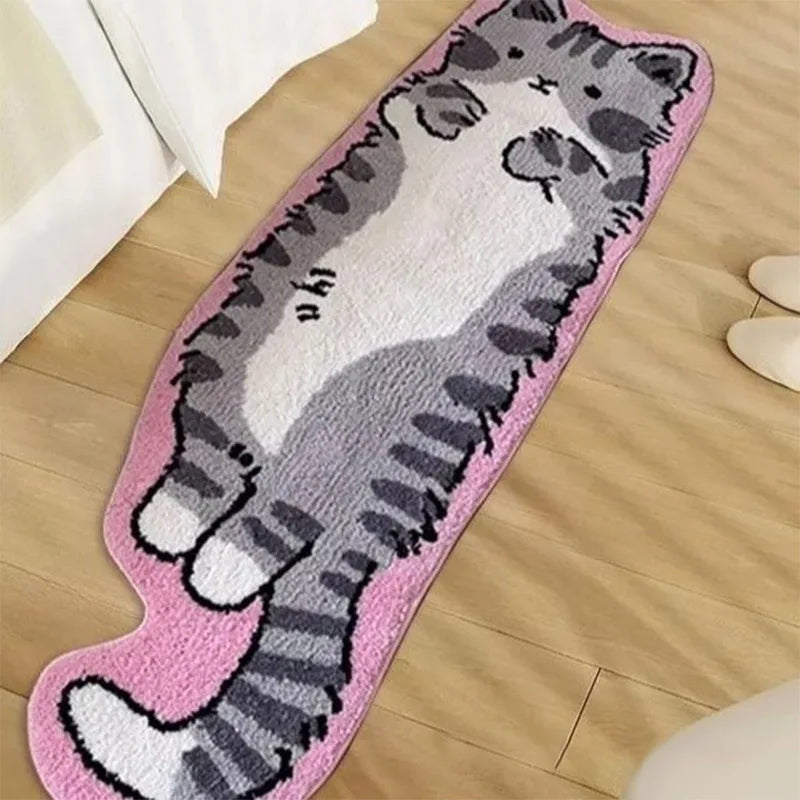 Mystery Paw Cartoon Cat-Shaped Bed Rug