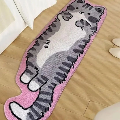 Mystery Paw Cartoon Cat-Shaped Bed Rug