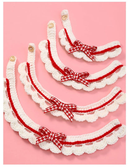 Hand-knitted Bow-knot Cat & Kitten Collar - Mystery Paw