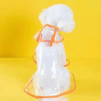 Mystery Paw Transparent Dog Raincoat - Stylish & Waterproof