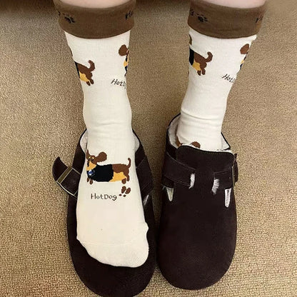 Playful Cartoon Sausage Dog Socks for Pet Lovers