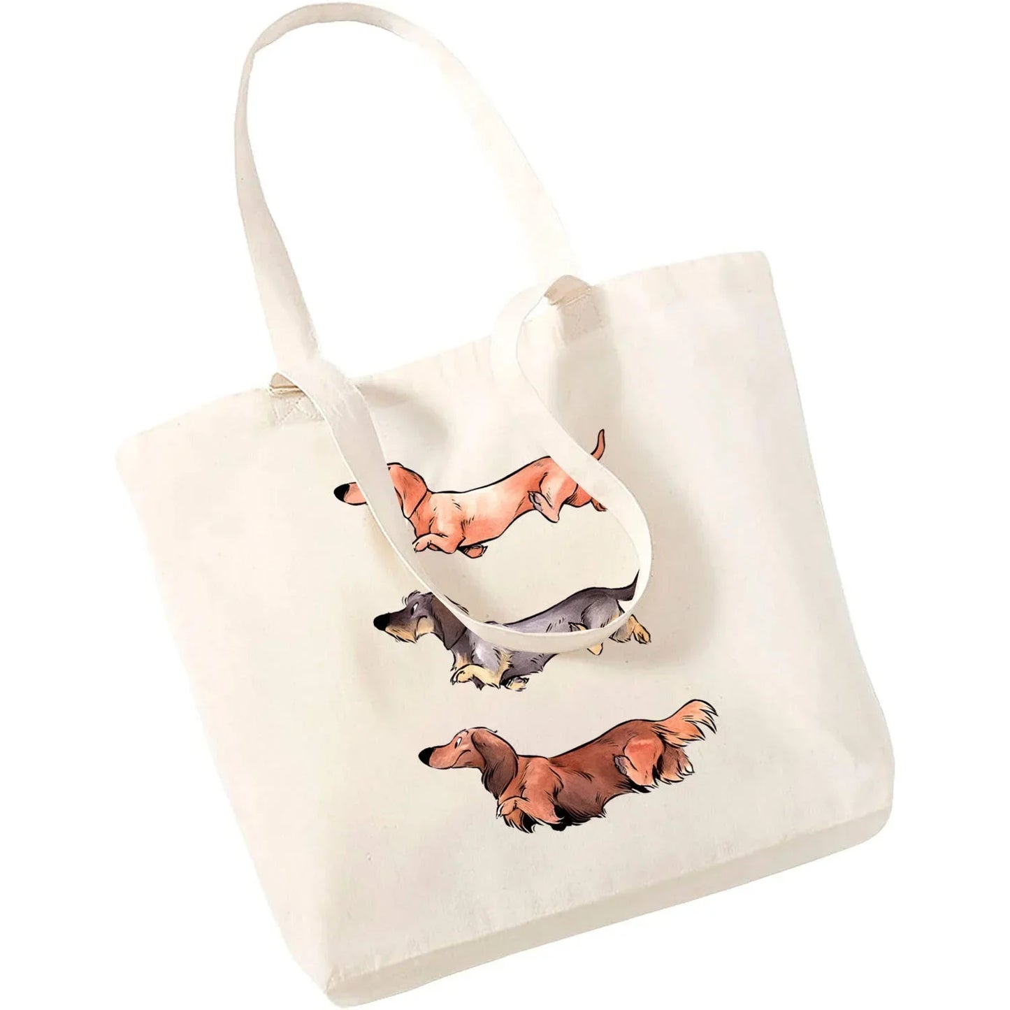 Cute Dachshund Canvas Tote Bag - Perfect for Dog Lovers!