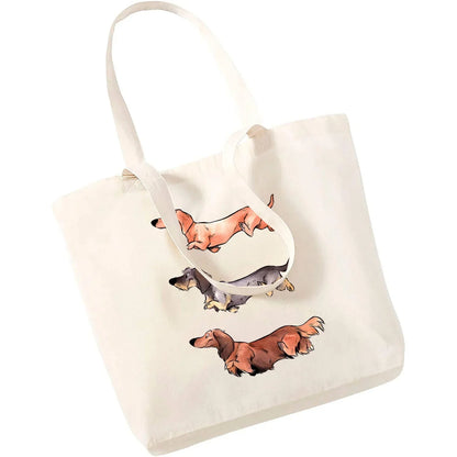 Cute Dachshund Canvas Tote Bag - Perfect for Dog Lovers!