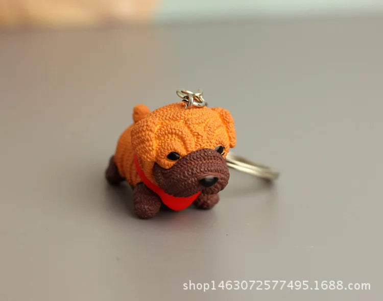 Cartoon Resin Dog Keychain - Cute & Trendy Pet Pendant