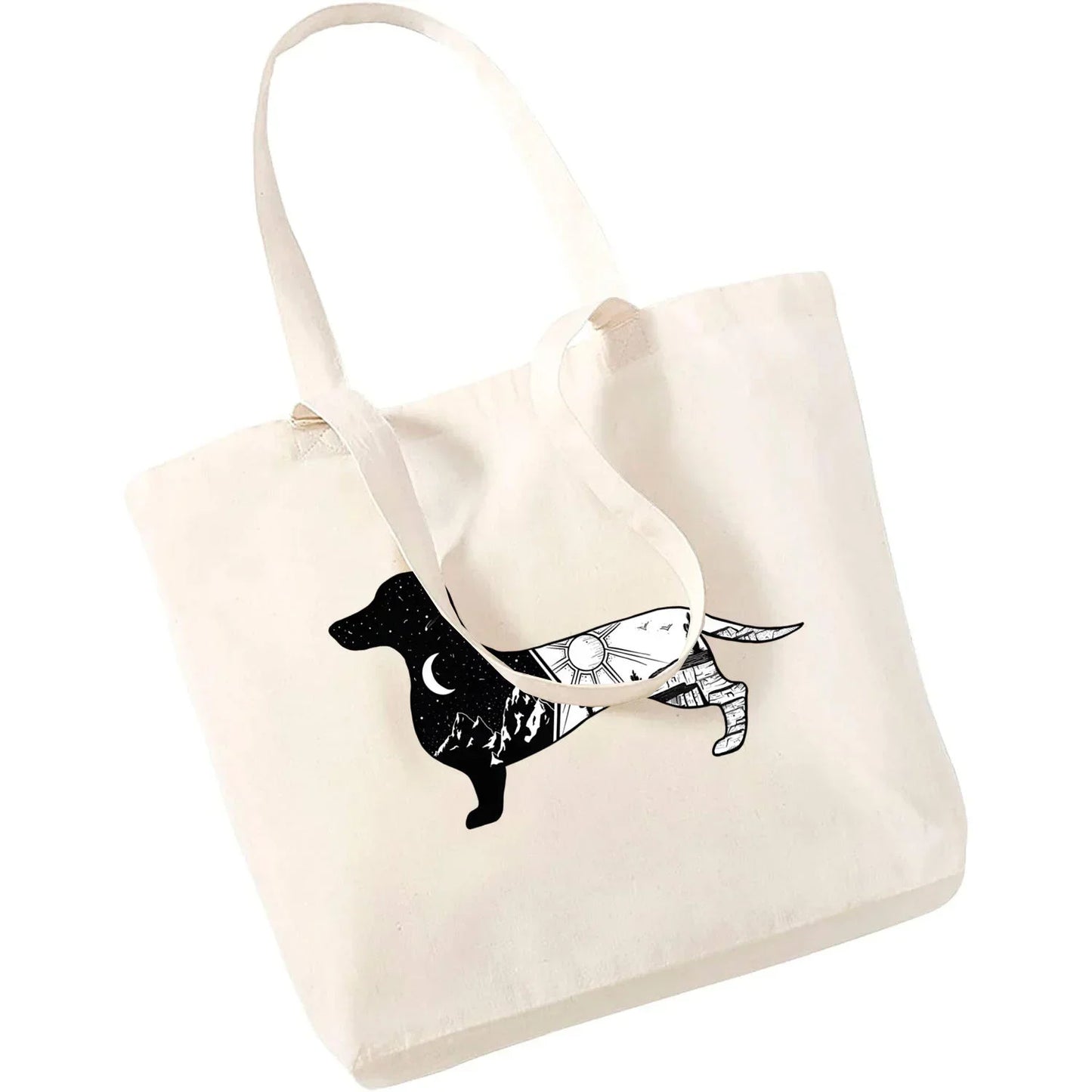 Cute Dachshund Canvas Tote Bag - Perfect for Dog Lovers!