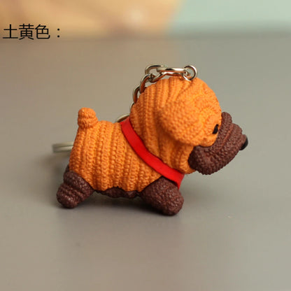 Cartoon Resin Dog Keychain - Cute & Trendy Pet Pendant