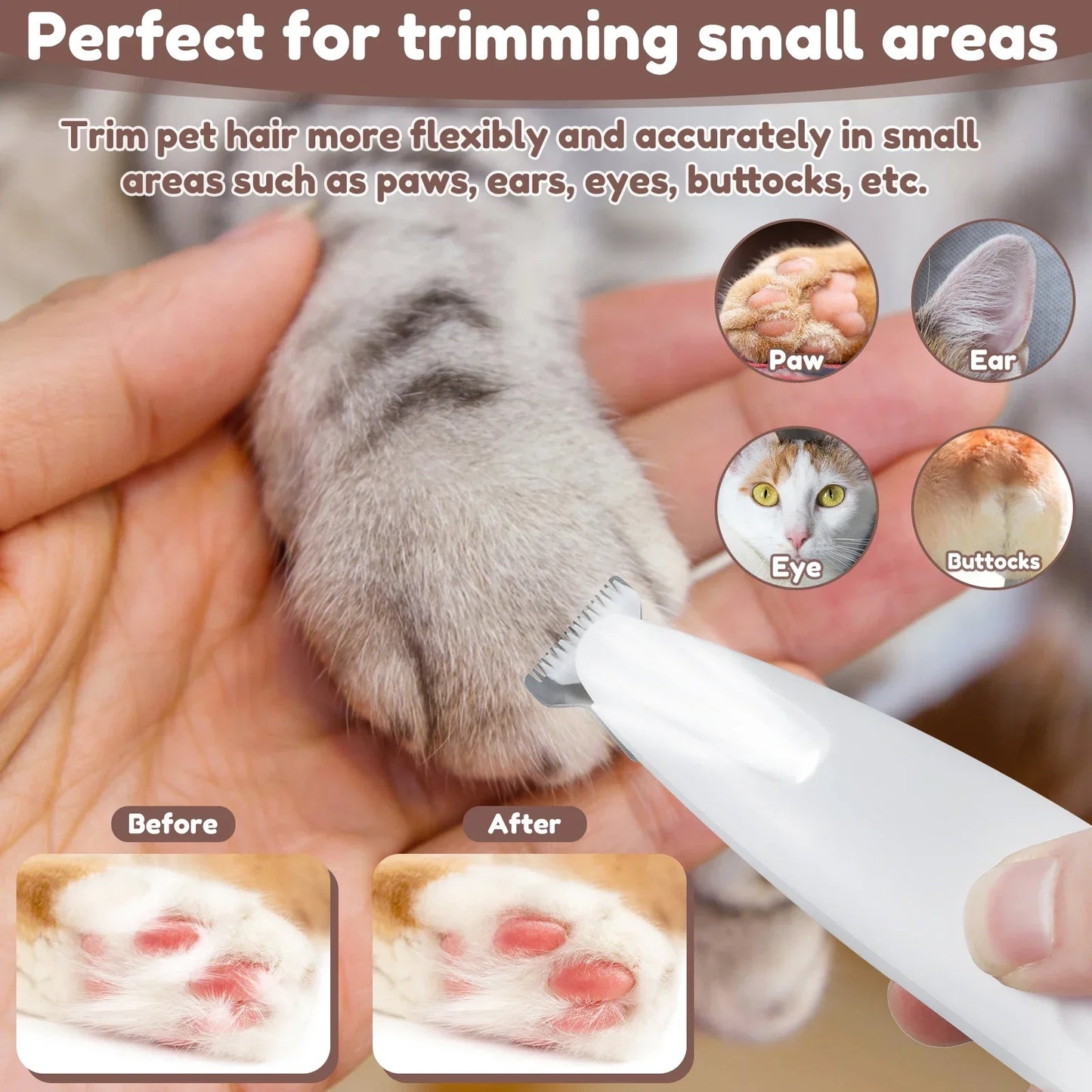 Mystery Paw LED Dog Paw Trimmer - Waterproof & Rechargeable Grooming Clippers