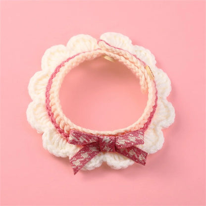 Hand-knitted Bow-knot Cat & Kitten Collar - Mystery Paw
